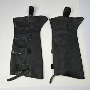 Black Suede Riding Chaps Calf Horseback/Motorcycle Adjustable Size